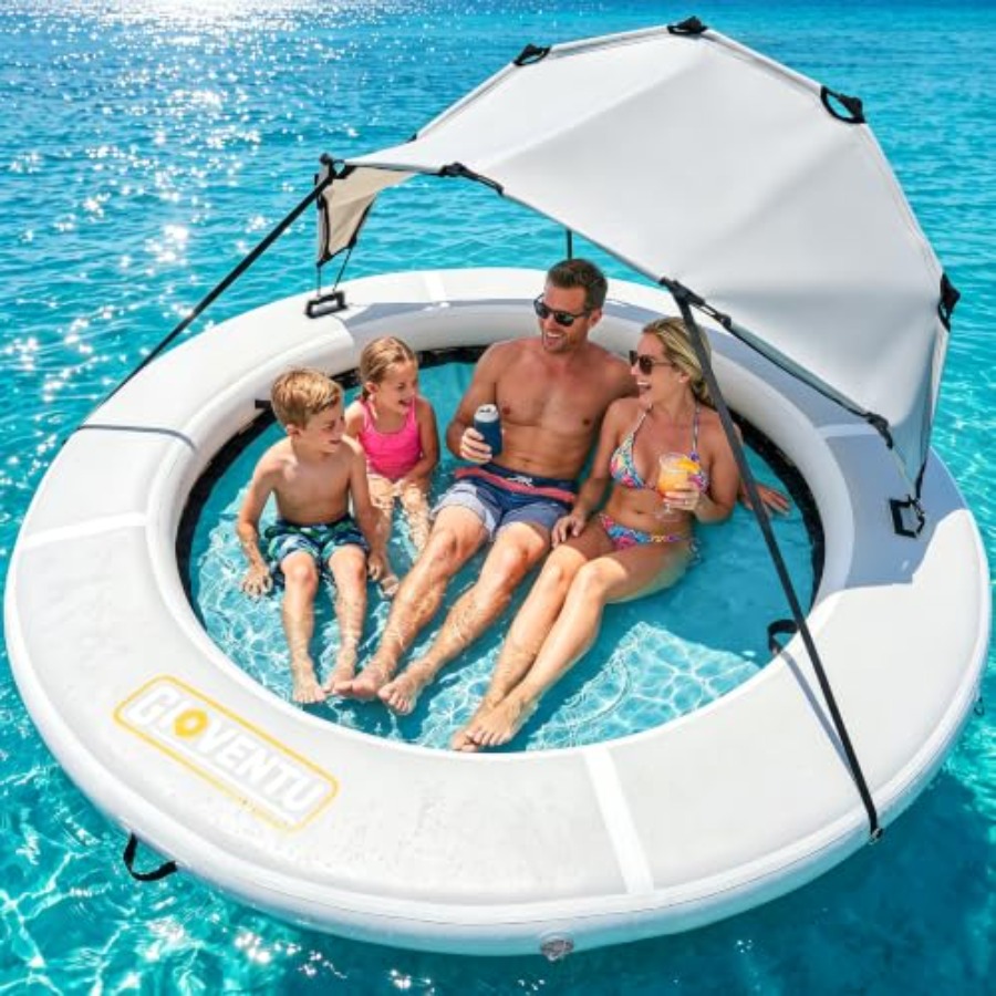 Pool Float Ring Inflatable - 8FT inflatable water hammock float ring