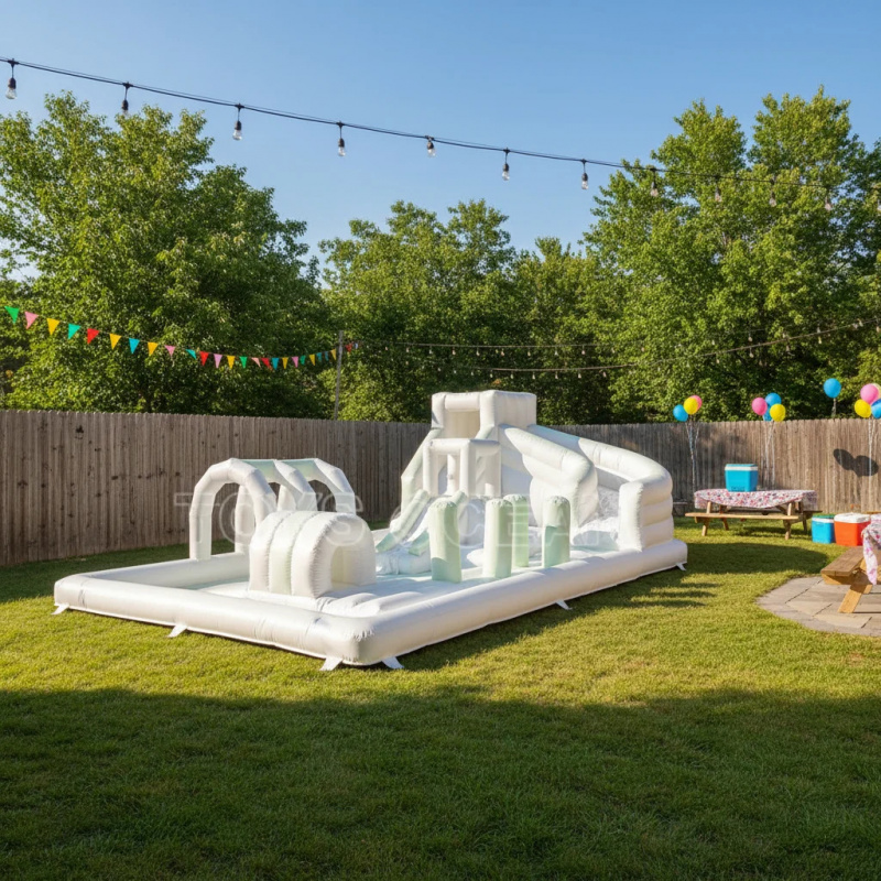 Water Slide Inflatable - Commercial Inflatable Water Obstacle Course with