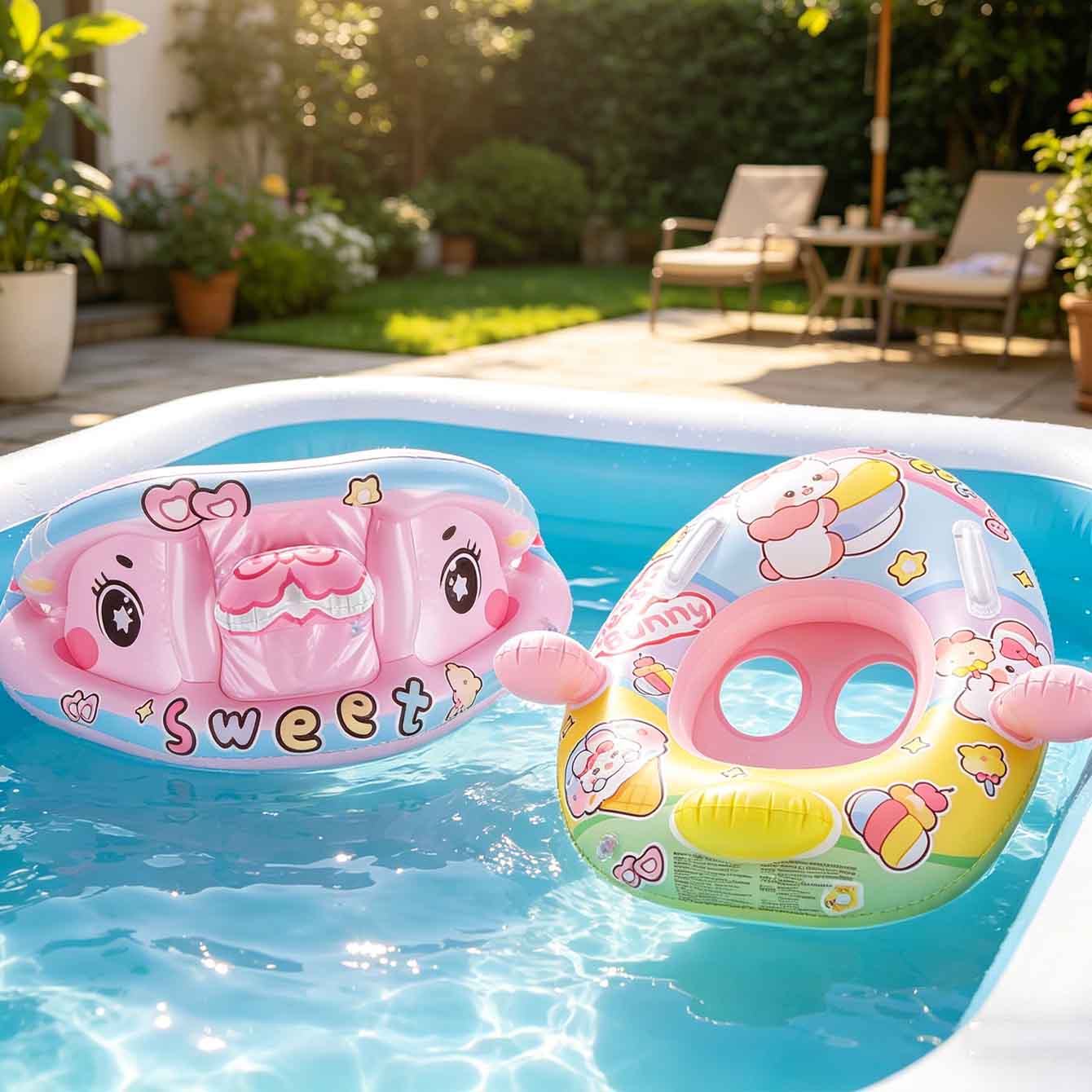 1PC Inflatable Pool Float Seat - Pool Float Ring Inflatable ulasan dan harga