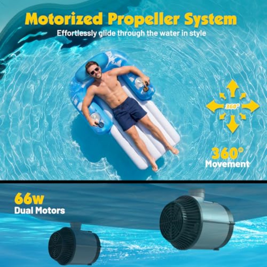 Inflatable Motorized Pool Floa - Pool Lounger Inflatable ulasan dan harga