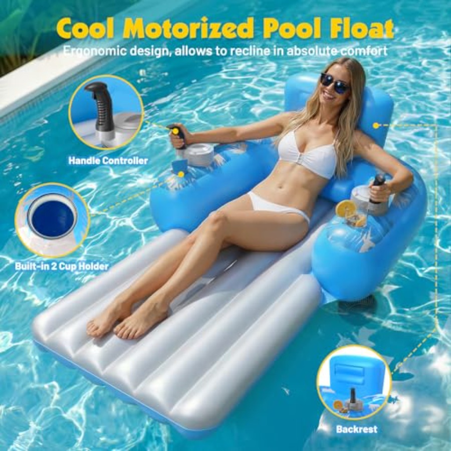 Inflatable Motorized Pool Floa - Pool Lounger Inflatable ulasan dan harga