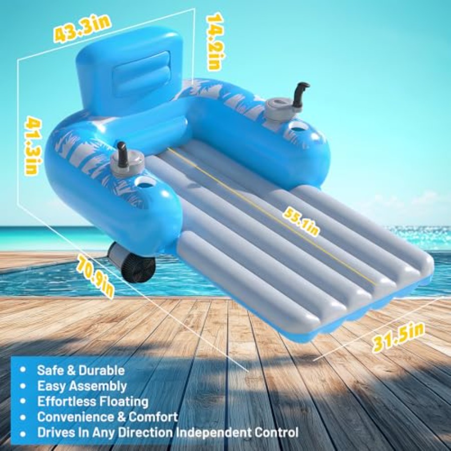 Inflatable Motorized Pool Floa - Pool Lounger Inflatable ulasan dan harga