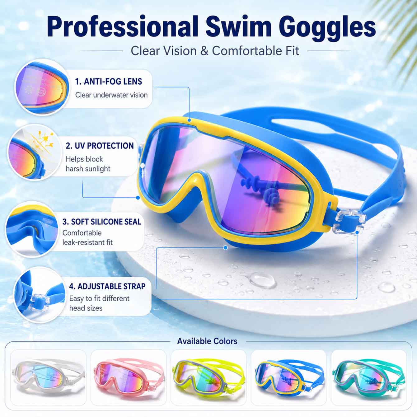 1PC Anti Fog Swimming Goggles  - Swim Goggles Anti Fog Uv ulasan dan harga