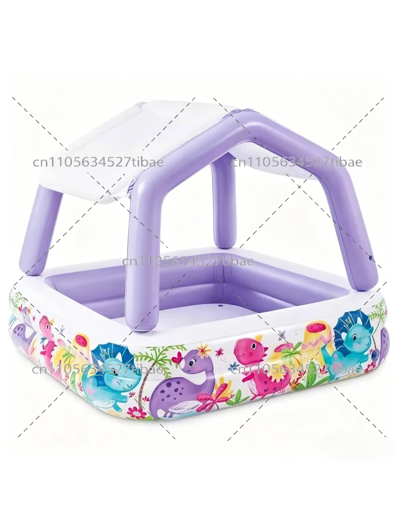Inflatable Rainbow Kids Pool w - Water Slide Inflatable ulasan dan harga