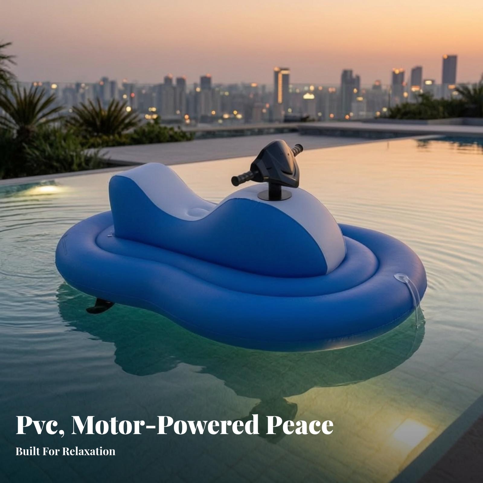Blue PVC Inflatable Water Loun - Pool Lounger Inflatable ulasan dan harga