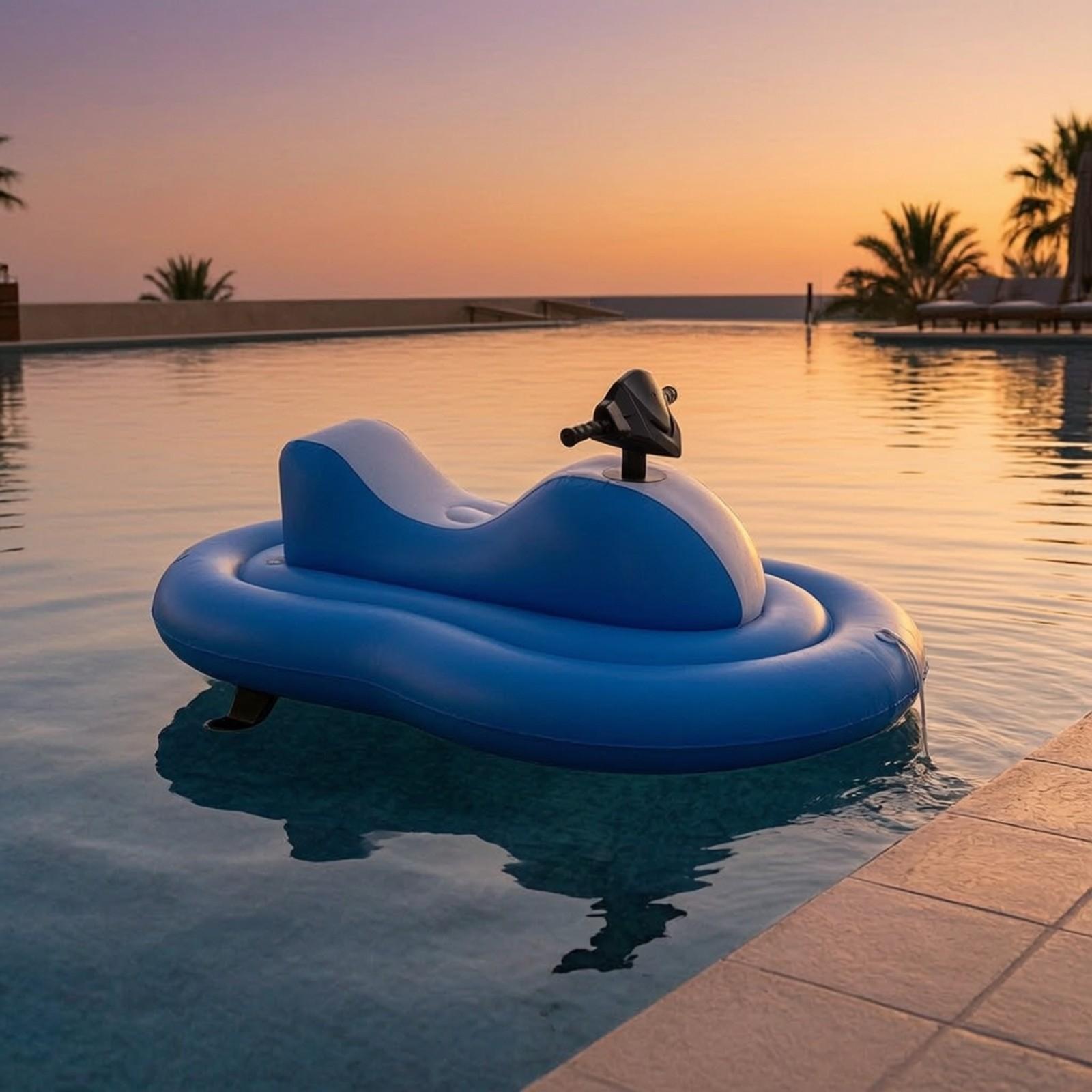 Blue PVC Inflatable Water Loun - Pool Lounger Inflatable ulasan dan harga