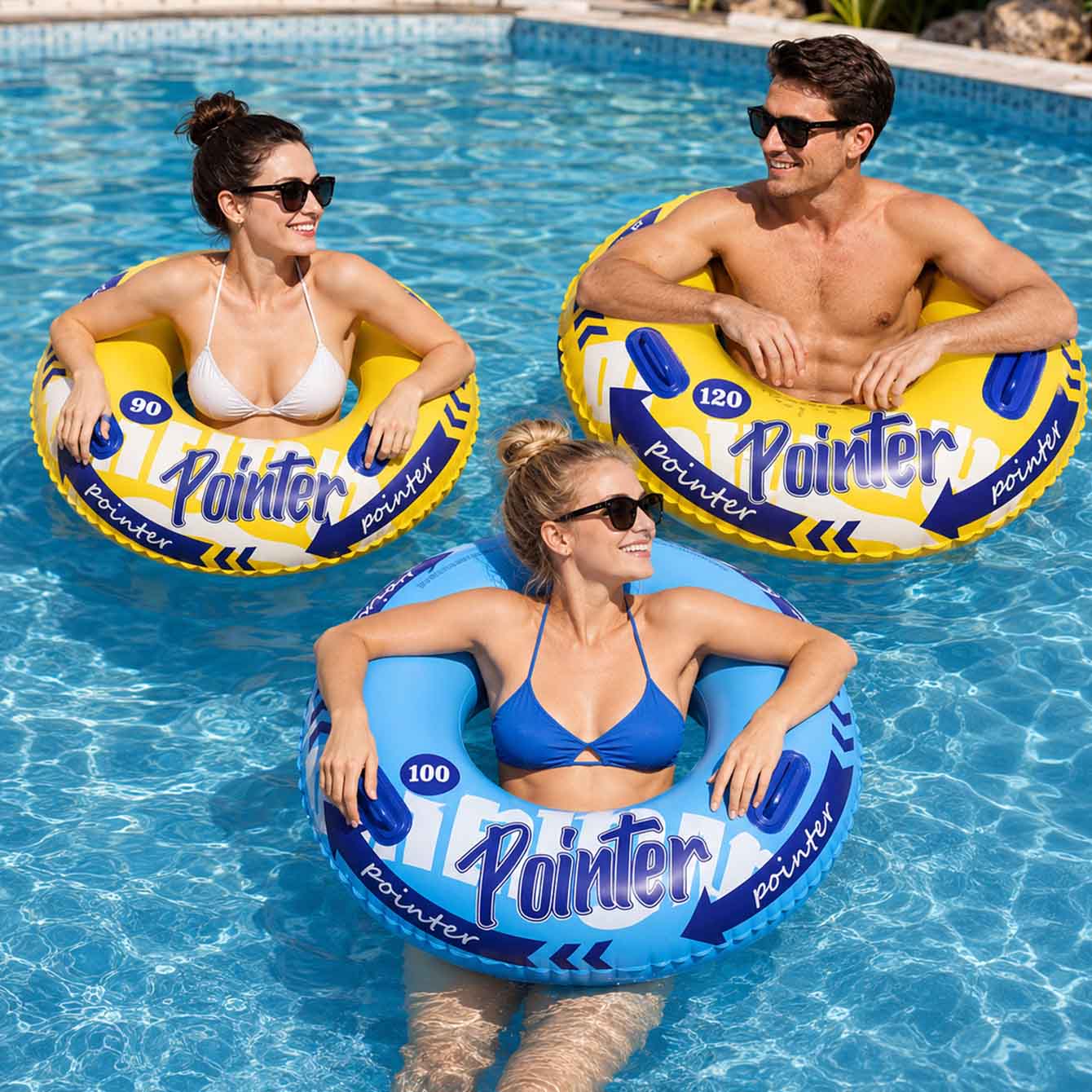 1PC Inflatable Swim Ring with  - Pool Float Ring Inflatable ulasan dan harga